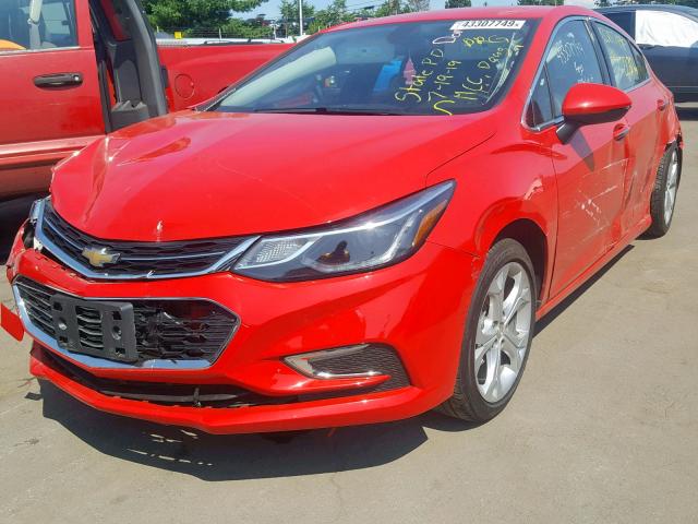 3G1BF6SM5JS617777 - 2018 CHEVROLET CRUZE PREM RED photo 2