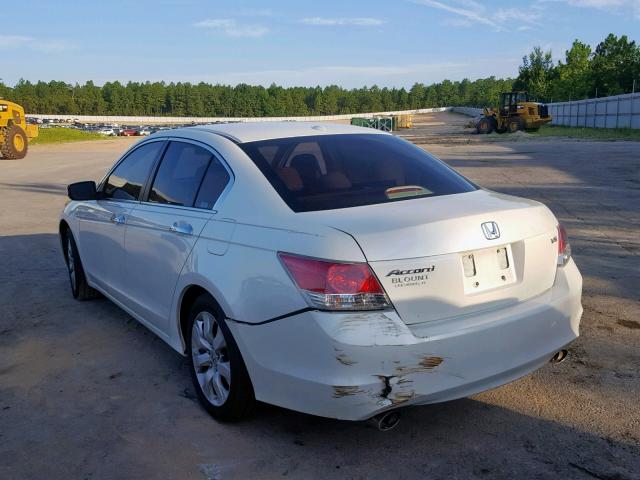 1HGCP36899A042182 - 2009 HONDA ACCORD EXL WHITE photo 3