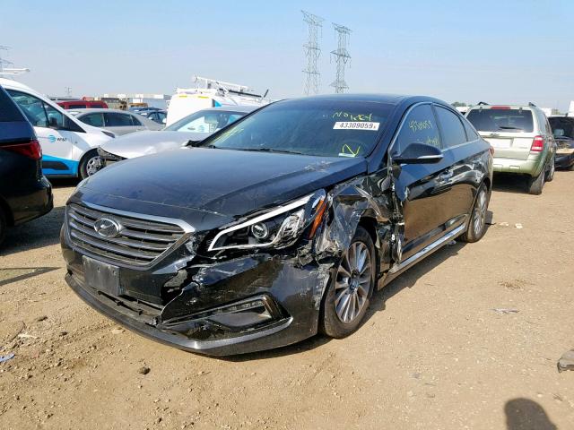 5NPE34AF2FH011939 - 2015 HYUNDAI SONATA SPO BLACK photo 2