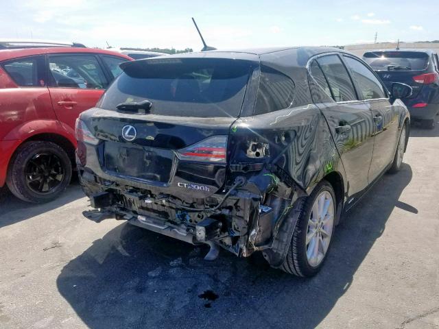 JTHKD5BH0C2105769 - 2012 LEXUS CT 200 BLACK photo 4