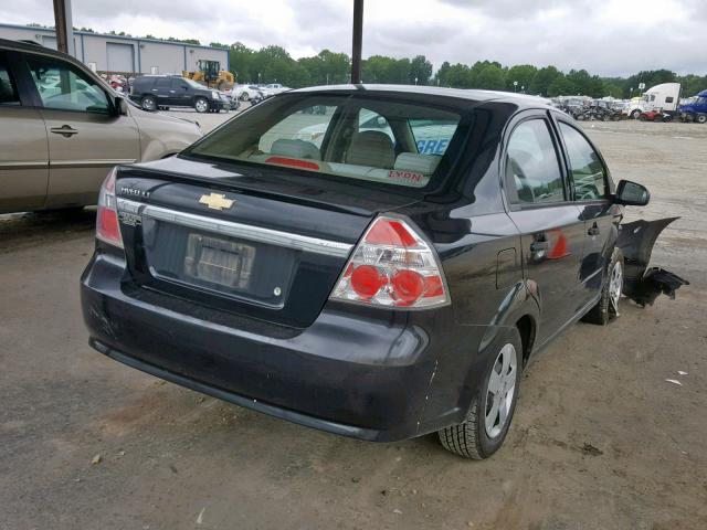 KL1TD5DE6BB129654 - 2011 CHEVROLET AVEO LS BLACK photo 4