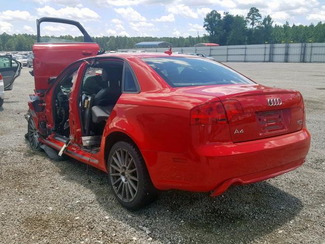 WAUEF98E88A089750 - 2008 AUDI A4 S-LINE RED photo 3