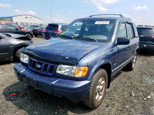 KNDJA723025124986 - 2002 KIA SPORTAGE BLUE photo 2