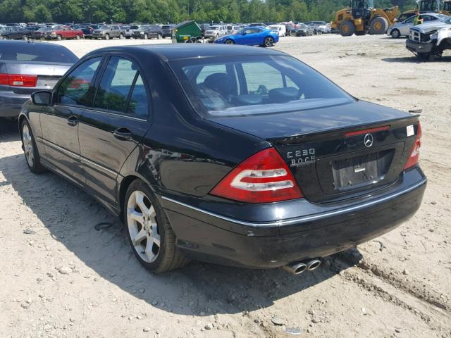 WDBRF52H67F927631 - 2007 MERCEDES-BENZ C 230 BLACK photo 3