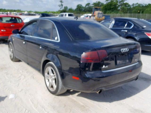 WAUAF78E58A100013 - 2008 AUDI A4 2.0T BLACK photo 3