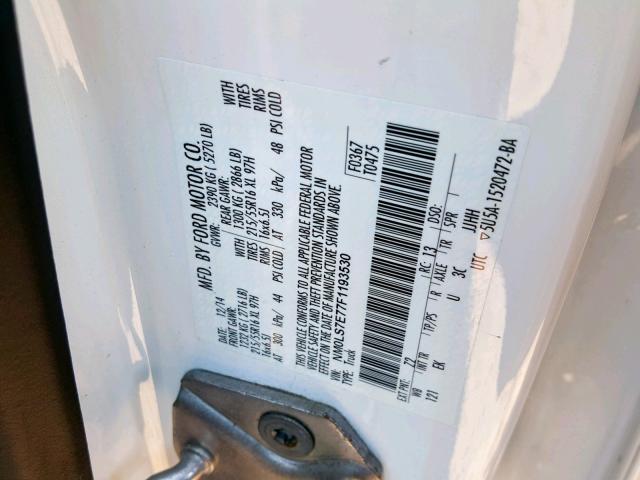 NM0LS7E77F1193530 - 2015 FORD TRANSIT CO WHITE photo 10