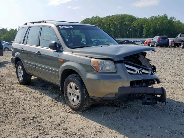 5FNYF18117B029698 - 2007 HONDA PILOT LX GREEN photo 1