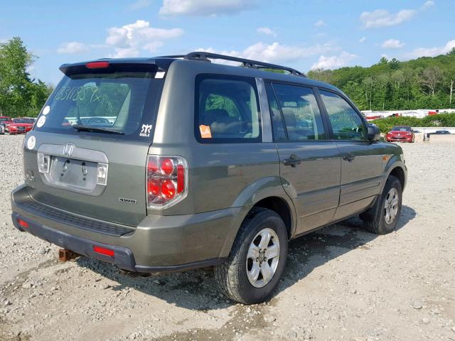 5FNYF18117B029698 - 2007 HONDA PILOT LX GREEN photo 4