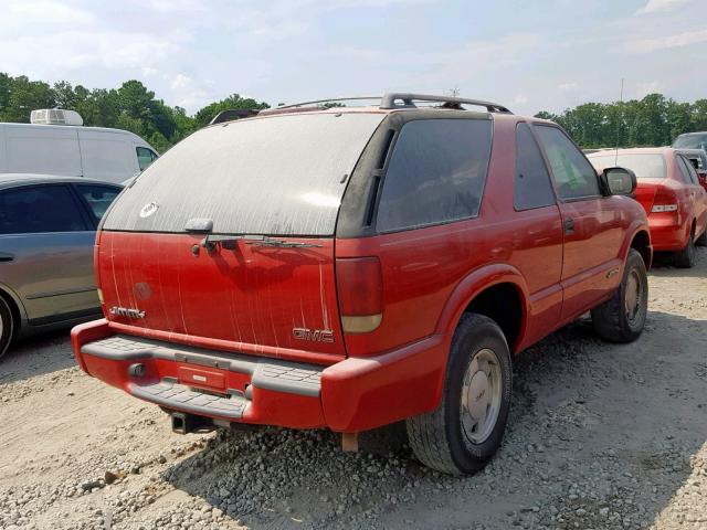 1GKCS18WX1K124521 - 2001 GMC JIMMY RED photo 4