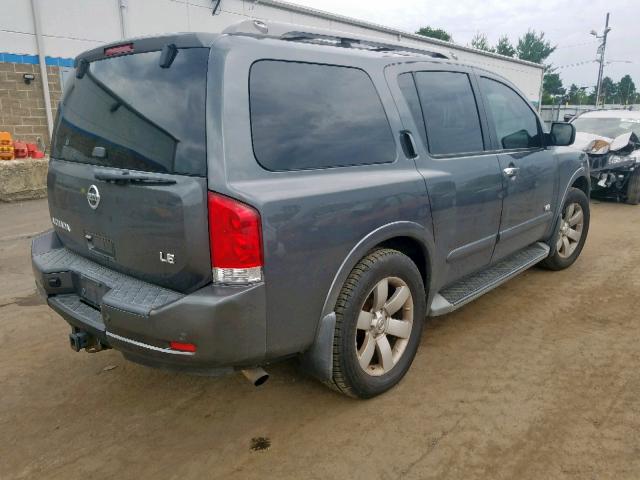 5N1AA08C88N602445 - 2008 NISSAN ARMADA SE GRAY photo 4