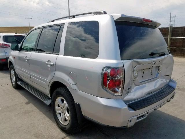 5FNYF18208B043652 - 2008 HONDA PILOT VP SILVER photo 3