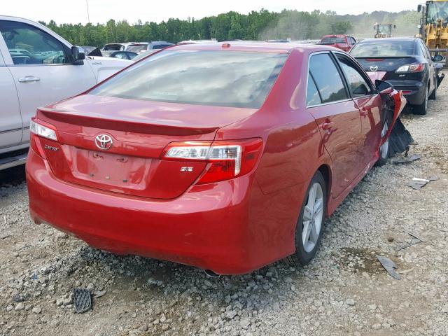 4T1BF1FK9CU595560 - 2012 TOYOTA CAMRY BASE RED photo 4