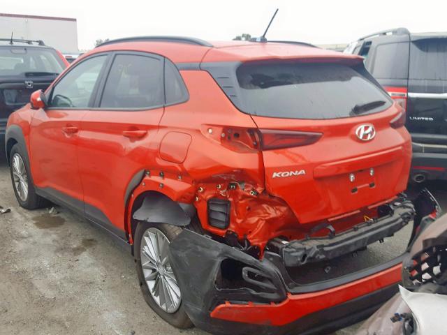 KM8K22AAXKU323842 - 2019 HYUNDAI KONA SEL ORANGE photo 3