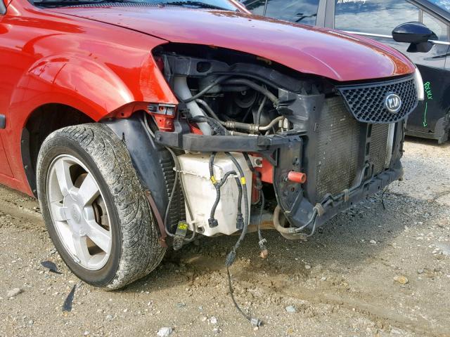 KNADE163166059989 - 2006 KIA RIO 5 RED photo 9