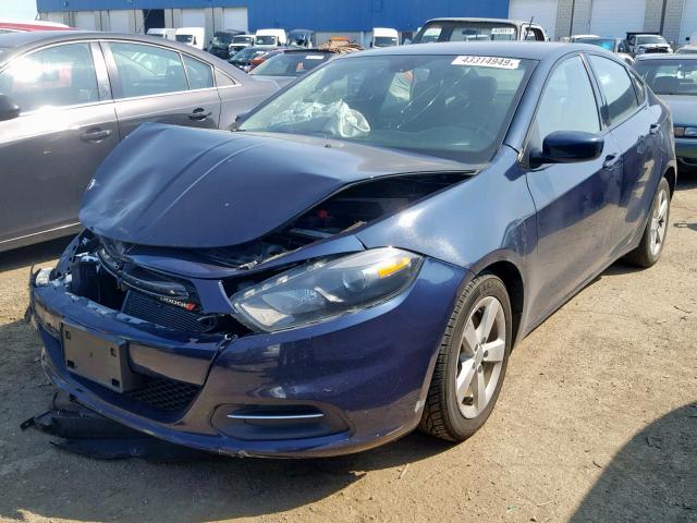 1C3CDFBB3FD251555 - 2015 DODGE DART SXT BLUE photo 2