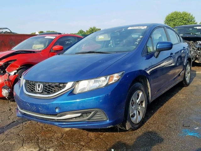 19XFB2F54EE033455 - 2014 HONDA CIVIC LX BLUE photo 2