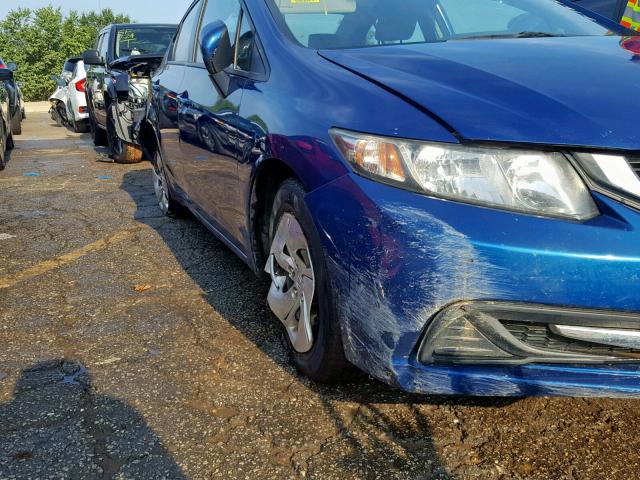 19XFB2F54EE033455 - 2014 HONDA CIVIC LX BLUE photo 9