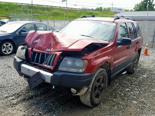 1J4GW48S44C158706 - 2004 JEEP GRAND CHER RED photo 2