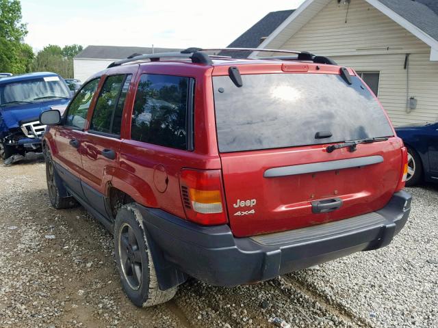 1J4GW48S44C158706 - 2004 JEEP GRAND CHER RED photo 3