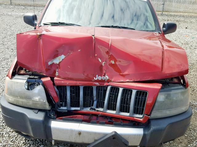 1J4GW48S44C158706 - 2004 JEEP GRAND CHER RED photo 7