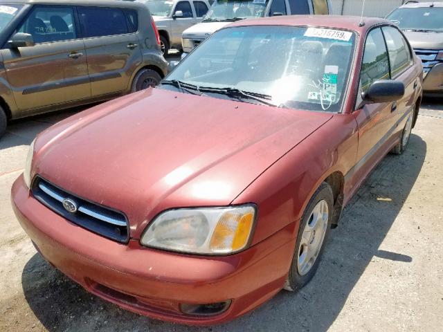 4S3BE635127205633 - 2002 SUBARU LEGACY L MAROON photo 2