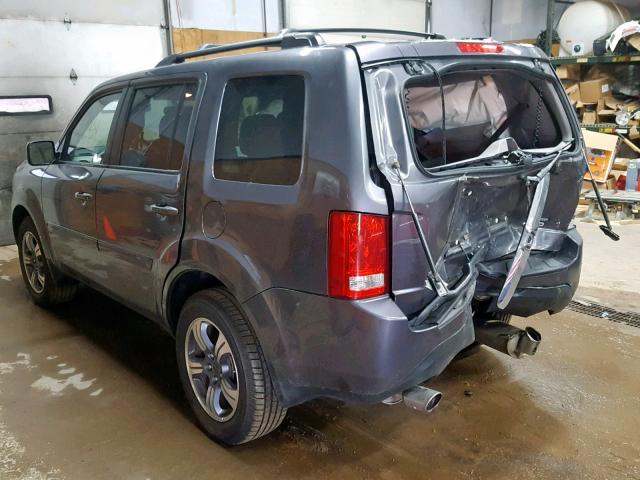 5FNYF4H34FB017109 - 2015 HONDA PILOT SE GRAY photo 3