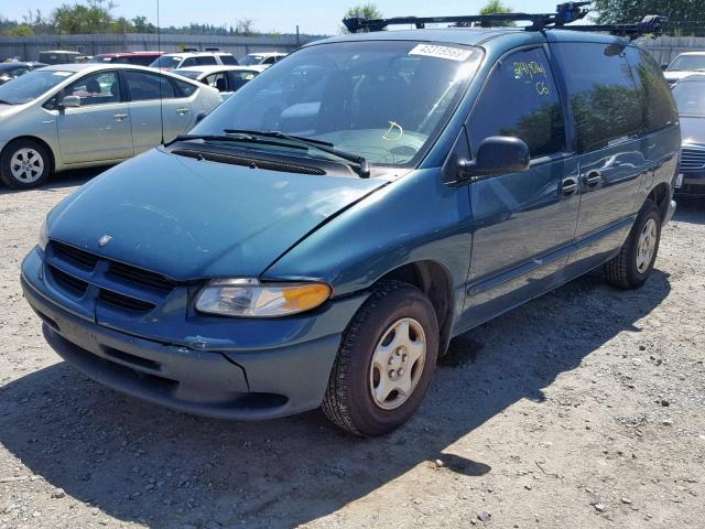 2B4GP2539YR852127 - 2000 DODGE CARAVAN GREEN photo 2