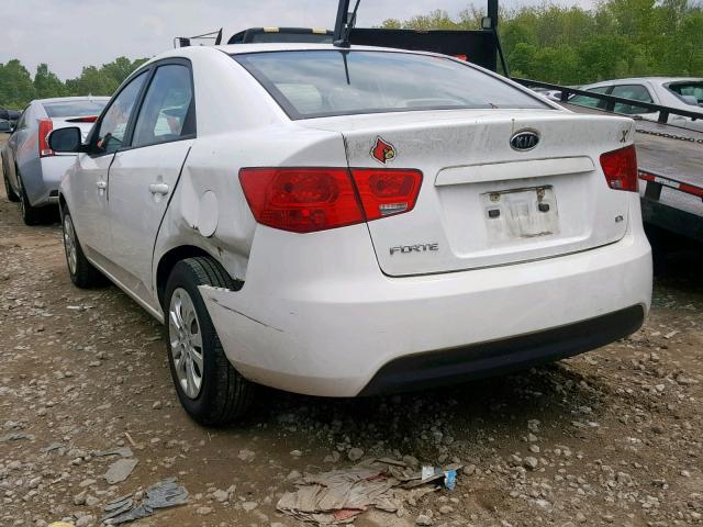 KNAFU4A20A5843316 - 2010 KIA FORTE EX WHITE photo 3