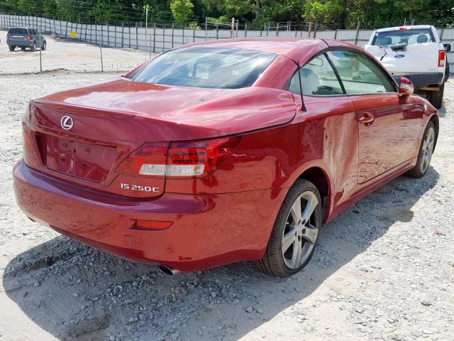 JTHFF2C28C2524103 - 2012 LEXUS IS 250 RED photo 4