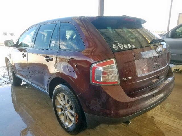 2FMDK48C29BA41674 - 2009 FORD EDGE SEL BURGUNDY photo 3