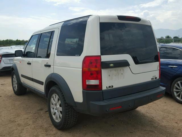 SALAD254X6A358220 - 2006 LAND ROVER LR3 SE WHITE photo 3