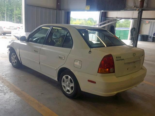 KMHCG45C35U633333 - 2005 HYUNDAI ACCENT GL WHITE photo 3