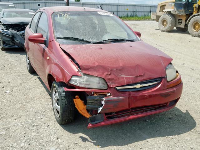 KL1TD52625B280958 - 2005 CHEVROLET AVEO BASE მუქწითელი ფოტო 1