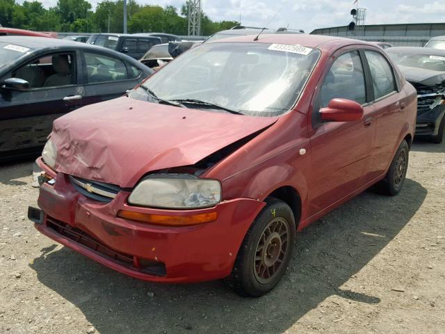 KL1TD52625B280958 - 2005 CHEVROLET AVEO BASE მუქწითელი ფოტო 2