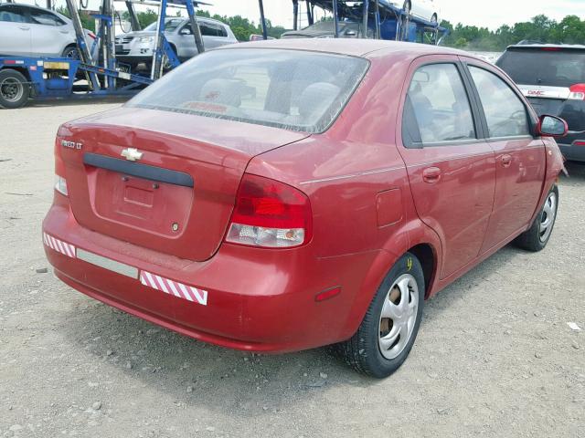 KL1TD52625B280958 - 2005 CHEVROLET AVEO BASE მუქწითელი ფოტო 4