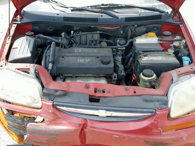 KL1TD52625B280958 - 2005 CHEVROLET AVEO BASE მუქწითელი ფოტო 7