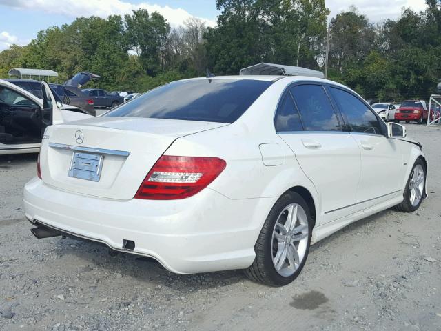 WDDGF4HBXCA716158 - 2012 MERCEDES-BENZ C 250 WHITE photo 4