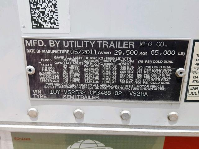 1UYVS2532CM348802 - 2012 UTILITY TRAILER 白色 照片 10