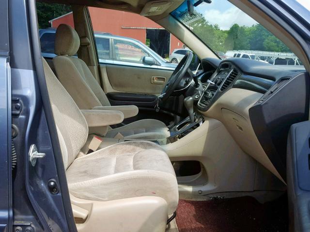 JTEGF21A130095698 - 2003 TOYOTA HIGHLANDER BLUE photo 5