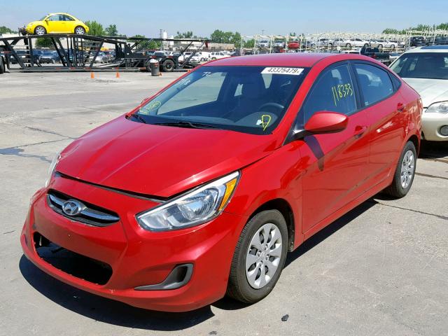 KMHCT4AE7GU971825 - 2016 HYUNDAI ACCENT SE RED photo 2