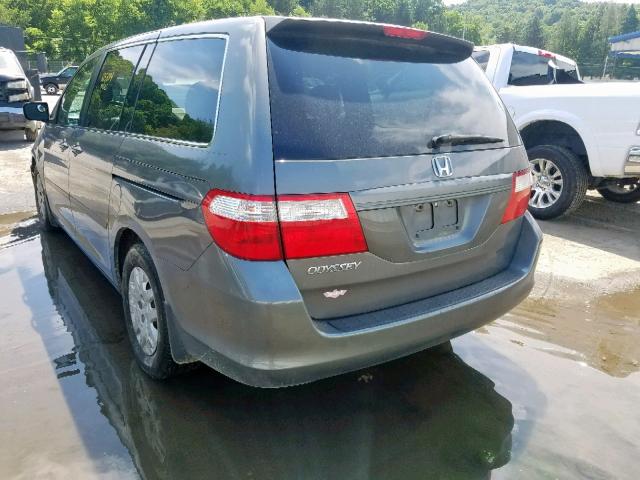 5FNRL38297B101118 - 2007 HONDA ODYSSEY LX GRAY photo 3