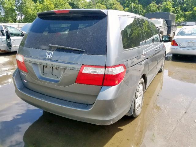 5FNRL38297B101118 - 2007 HONDA ODYSSEY LX GRAY photo 4