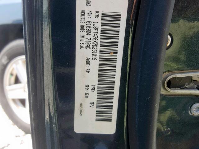 1J8FT470X7D251019 - 2007 JEEP COMPASS BLUE photo 10