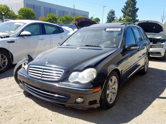 WDBRH81J45F612937 - 2005 MERCEDES-BENZ C 240 SPOR BLACK photo 2