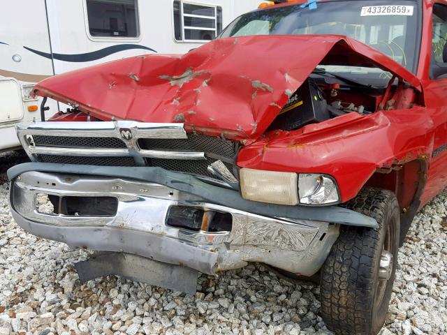 3B6KC26ZXXM563764 - 1999 DODGE RAM 2500 RED photo 9