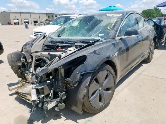 5YJ3E1EA8KF398973 - 2019 TESLA MODEL 3 BLACK photo 2