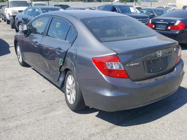 2HGFB2F92CH545298 - 2012 HONDA CIVIC EXL GRAY photo 3