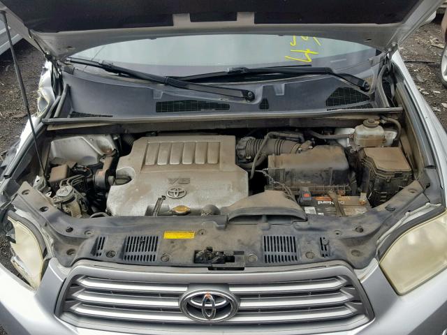 JTEES41A692125869 - 2009 TOYOTA HIGHLANDER SILVER photo 7