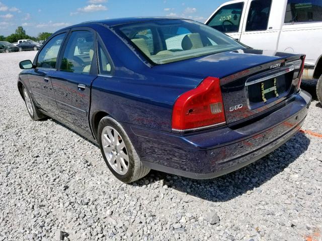 YV1TS59H141374205 - 2004 VOLVO S80 2.5T BLUE photo 3