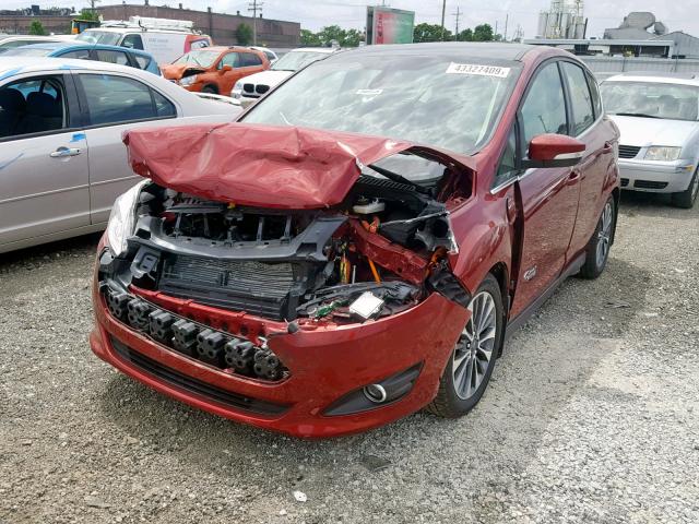 1FADP5FU8HL102425 - 2017 FORD C-MAX TITA MAROON photo 2